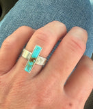 Kingman Turquoise Thin Slice Ring