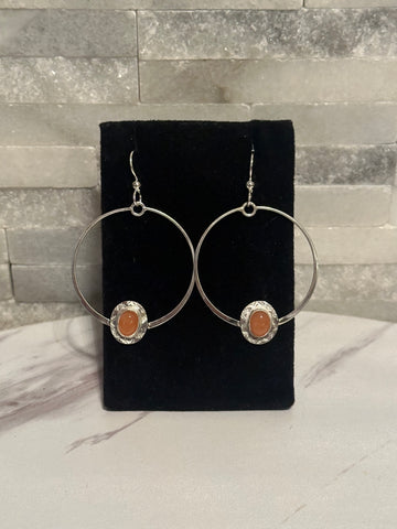 Artisan Carnelian Hoop Dangles