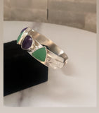 Crysoprase Sugilite & Amethyst Cuff Bracelet