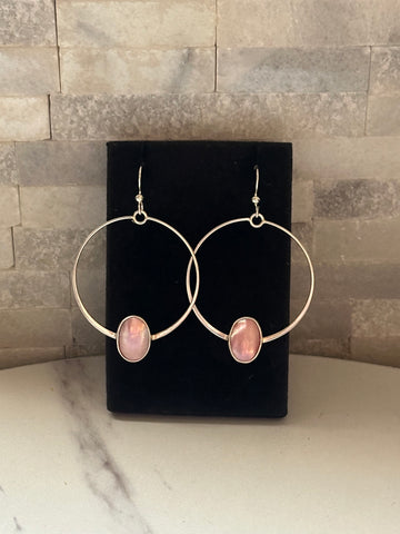 Pink Conch Shell Hoops