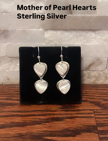 Mother of Pearl Heart Dangles