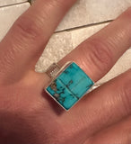 SOLD Turquoise Cube  Ring